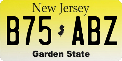 NJ license plate B75ABZ