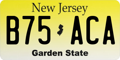 NJ license plate B75ACA