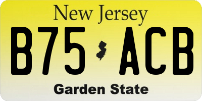 NJ license plate B75ACB