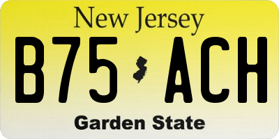NJ license plate B75ACH