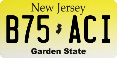 NJ license plate B75ACI