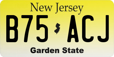 NJ license plate B75ACJ