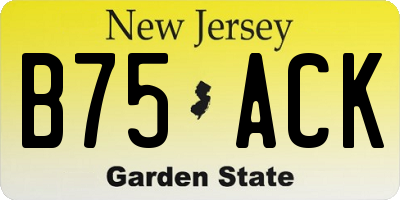 NJ license plate B75ACK