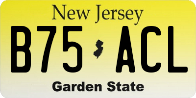NJ license plate B75ACL