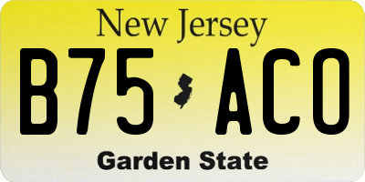 NJ license plate B75ACO