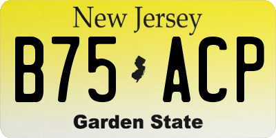 NJ license plate B75ACP