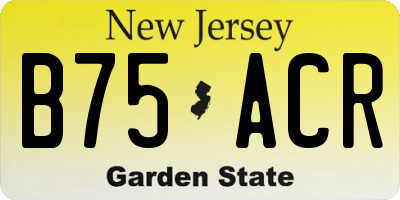 NJ license plate B75ACR