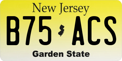 NJ license plate B75ACS