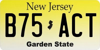 NJ license plate B75ACT