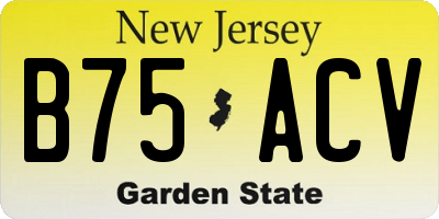 NJ license plate B75ACV