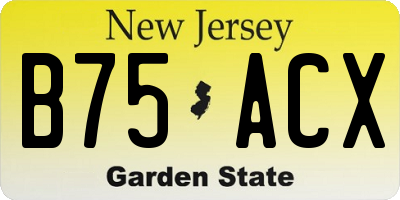 NJ license plate B75ACX