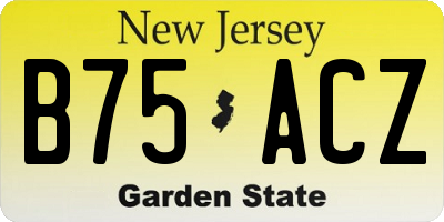 NJ license plate B75ACZ