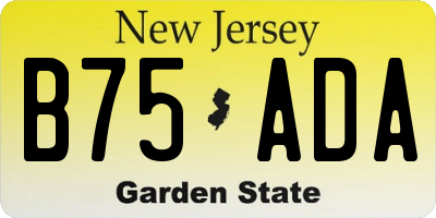 NJ license plate B75ADA