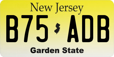 NJ license plate B75ADB