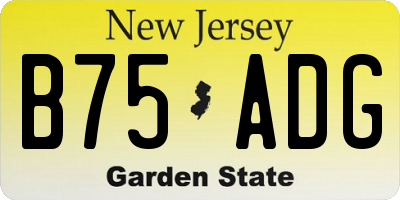 NJ license plate B75ADG