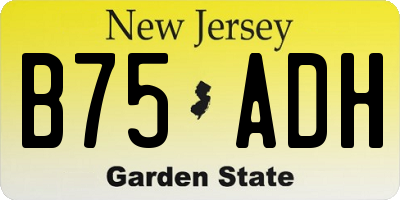 NJ license plate B75ADH