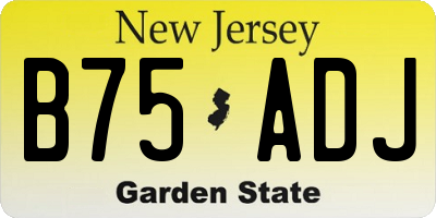 NJ license plate B75ADJ