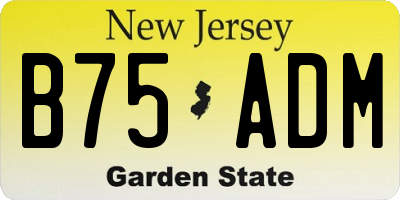 NJ license plate B75ADM