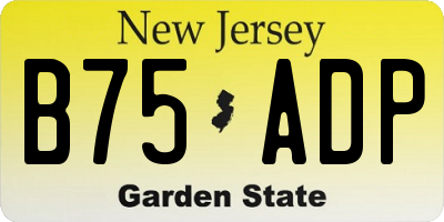 NJ license plate B75ADP