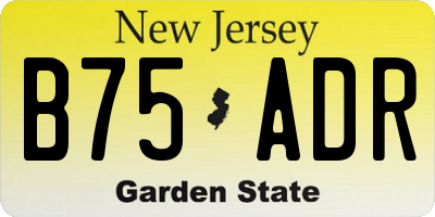 NJ license plate B75ADR
