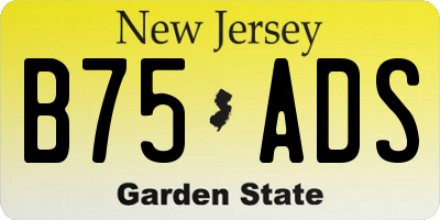 NJ license plate B75ADS
