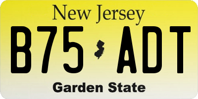 NJ license plate B75ADT