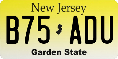 NJ license plate B75ADU