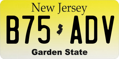 NJ license plate B75ADV