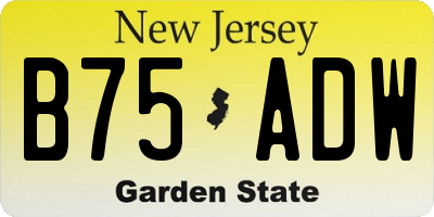 NJ license plate B75ADW