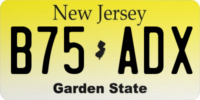 NJ license plate B75ADX
