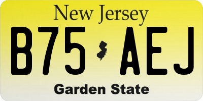 NJ license plate B75AEJ