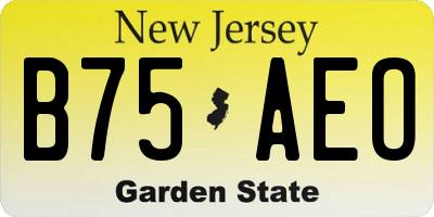 NJ license plate B75AEO