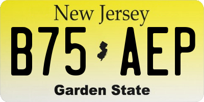 NJ license plate B75AEP