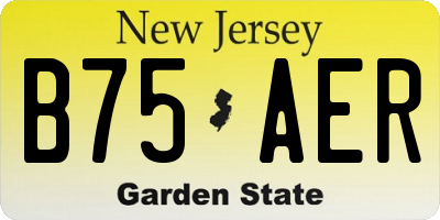 NJ license plate B75AER