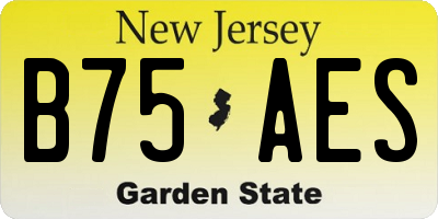 NJ license plate B75AES