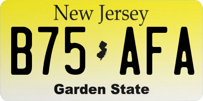 NJ license plate B75AFA