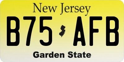 NJ license plate B75AFB