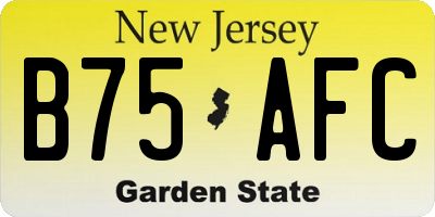 NJ license plate B75AFC