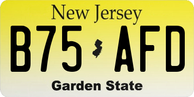 NJ license plate B75AFD