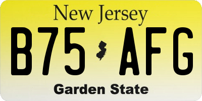NJ license plate B75AFG