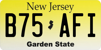 NJ license plate B75AFI