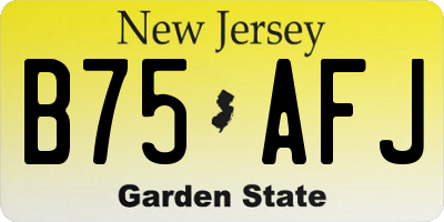 NJ license plate B75AFJ