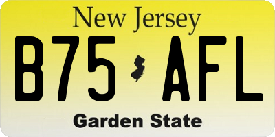 NJ license plate B75AFL