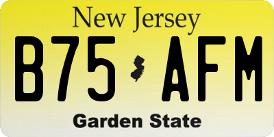 NJ license plate B75AFM