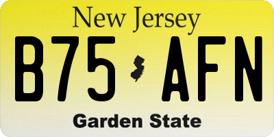 NJ license plate B75AFN