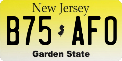 NJ license plate B75AFO