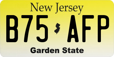 NJ license plate B75AFP