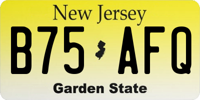 NJ license plate B75AFQ