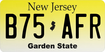 NJ license plate B75AFR
