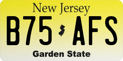 NJ license plate B75AFS
